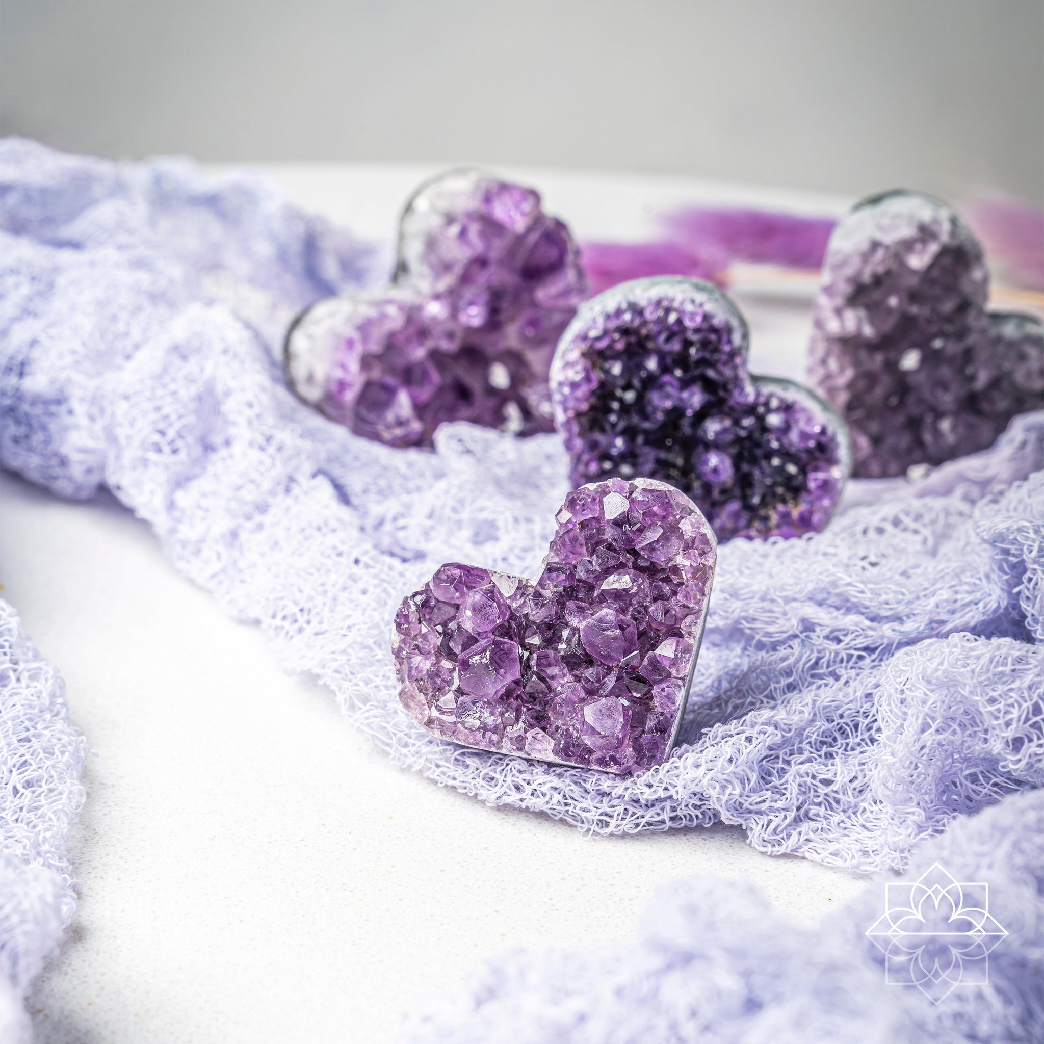Géode d'Améthyste Amour Cœur