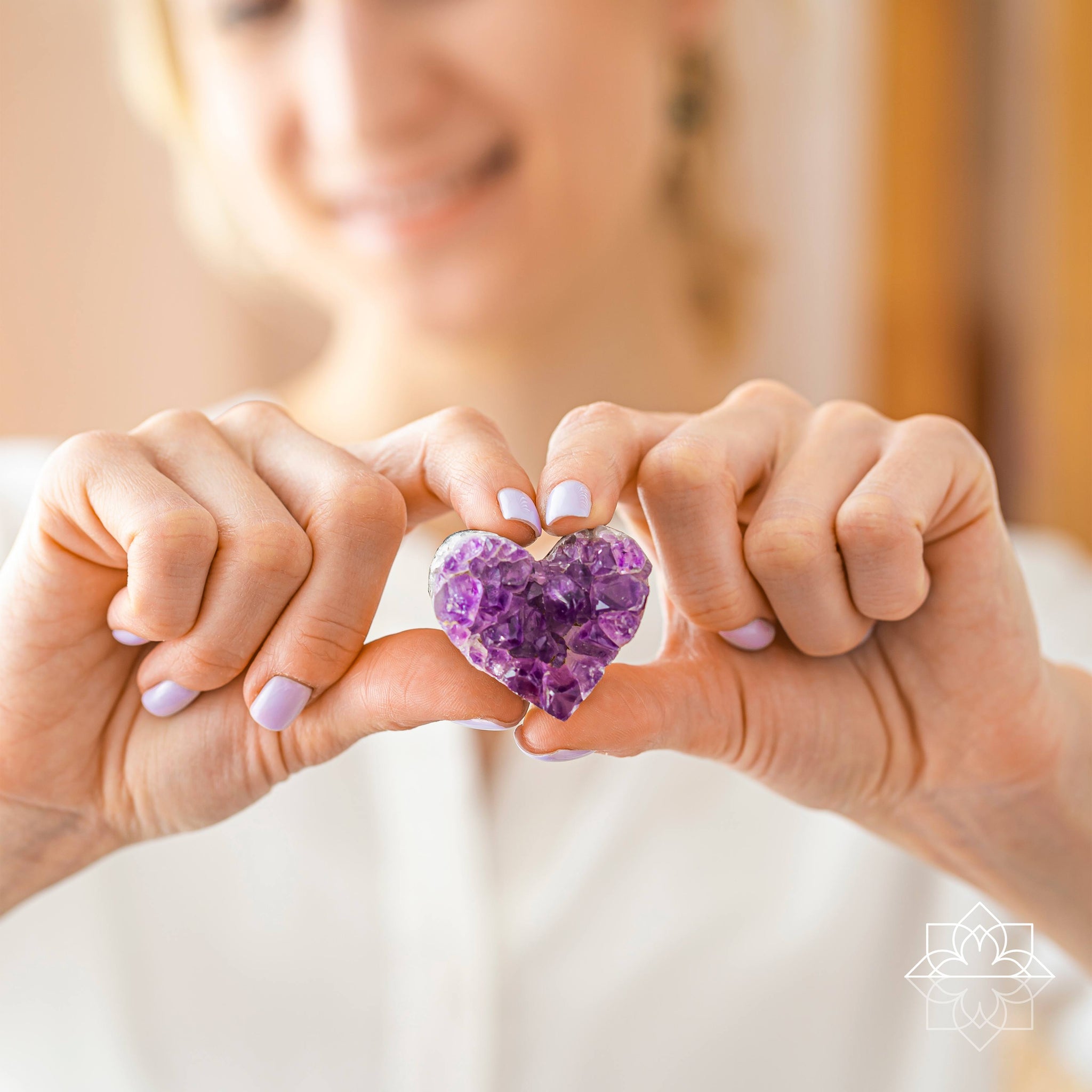 Géode d'Améthyste Amour Cœur